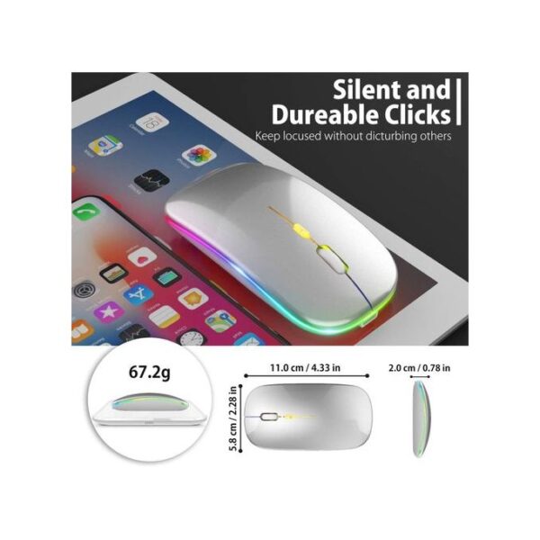  Rechargeable 2.4GHz Ultra-Thin Wireless /Bluetooth Mouse 