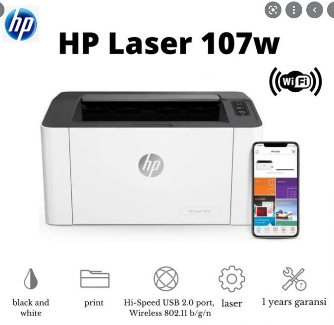 HP LaserJet M107W Wireless  Black & White Printer
