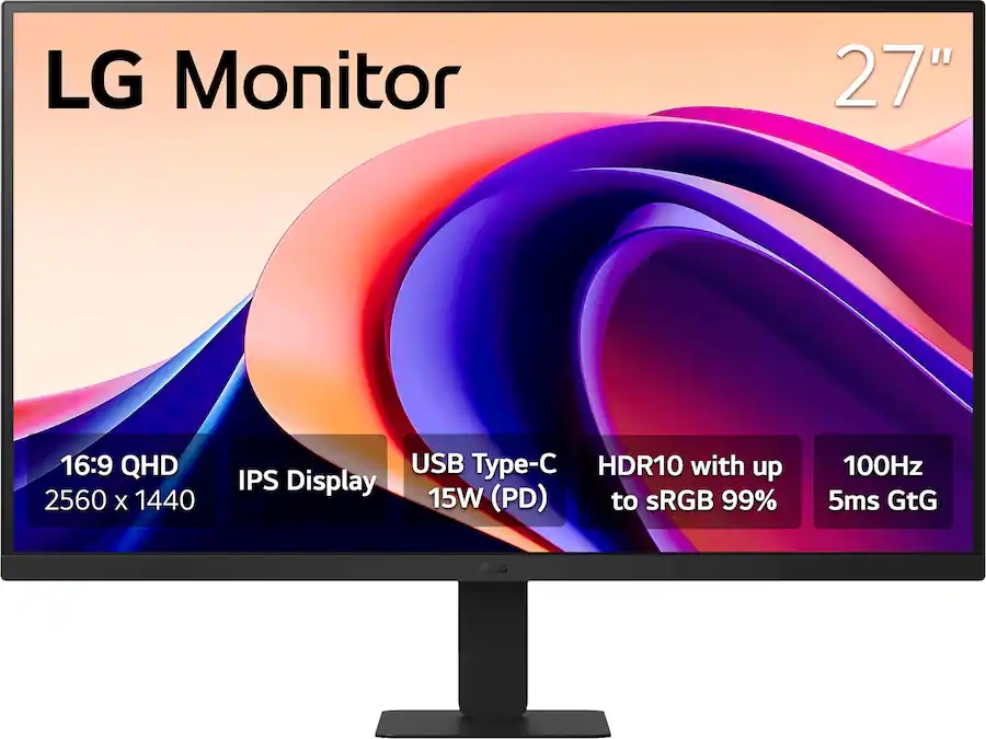 LG  27" Full HD (27U421A)  100Hz Curve Monitor – Black
