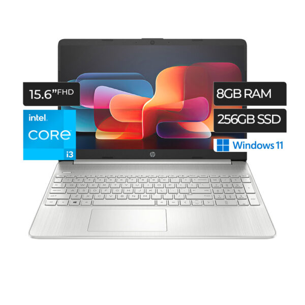 HP Notebook 15-dy5131wm (2022 Model) 15.6" FHD Laptop, 12th Gen Intel Core i3-1215U, 8GB DDR4 RAM, 256GB M.2 SSD, Silver, Fingerprint Reader, Windows 11 Home