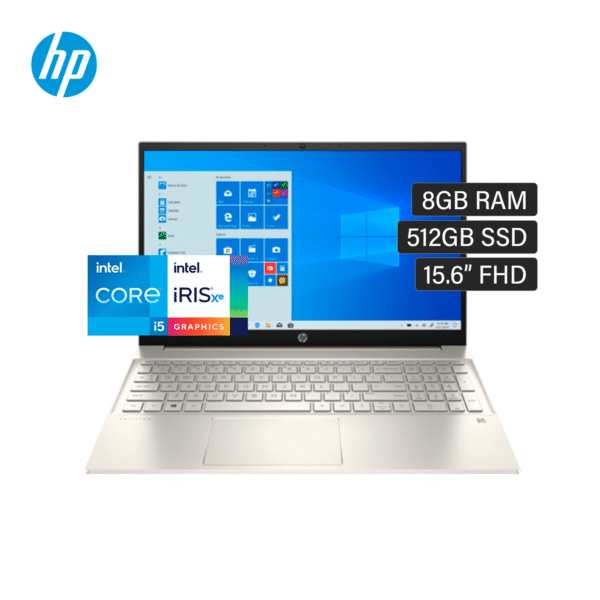 HP Pavilion 15-eg0050wm, (2021 Model) 15.6" FHD Touchscreen, Intel® Core™ i5-1135G7, 11th Gen,  (2.4GHz up to 4.2GHz, 8GB DDR4 RAM, 512GB M.2 SSD, Backlite Keyboard, Lunar Gold, Wi