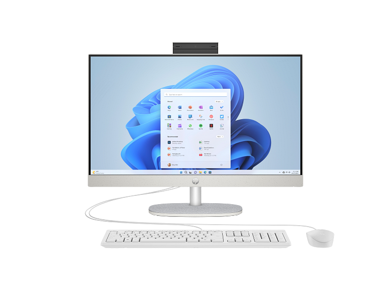 HP 24-cr0121nh All-In-One Desktop Computer, 24" FHDTouch Display, Intel Core i5-1335U, 13th Gen, 8GB DDR4 RAM, 512GB M.2 SSD,Windows 11 Home, White Color