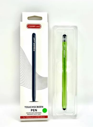 POWER LAP Touchscreen Pen compatible with All Capacitive Touchscreen Devices, Black, Metallic, No Battery Needed