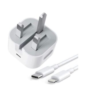 USB-C Fast Charger with Lightning Cable - 3- Pin Plug For iPhone & iPad